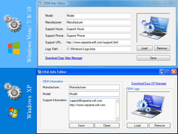 Screenshot for OEM Info Editor 1.4